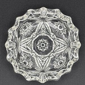 Vintage Crystal Anchor Hocking Clear Glass Ashtray 4 1/4” -  Star of David